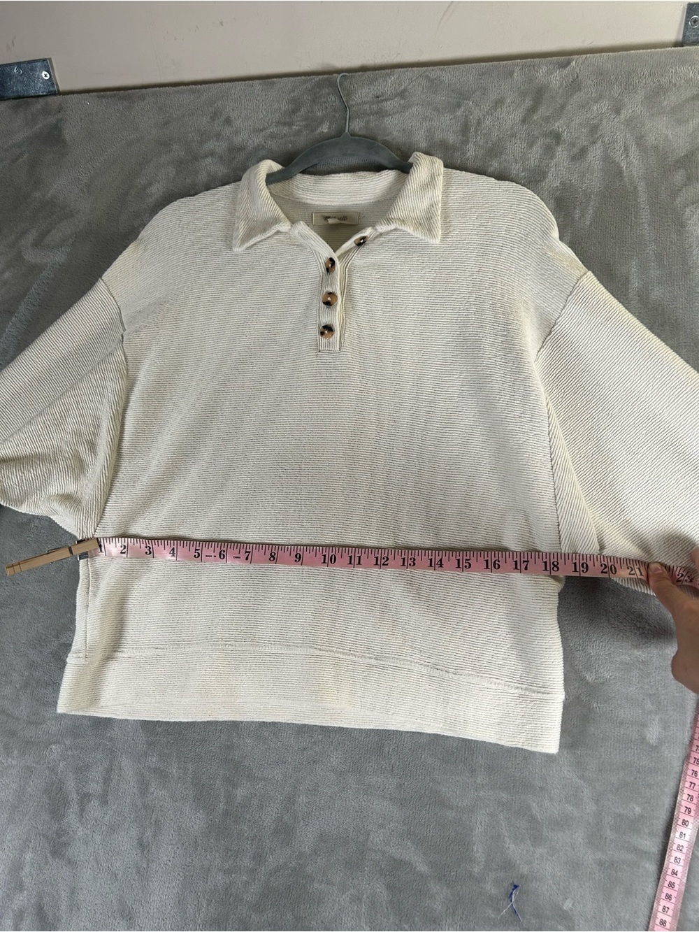 Madewell Cream Button-Front Collared Women's Sweater - Picture 8 of 14
